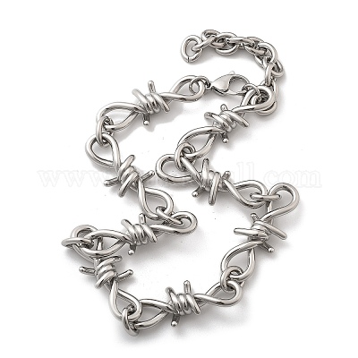 Ожерелья из колючей проволоки из нержавеющей стали 304 для женщин и мужчин NJEW-A043-04P-1