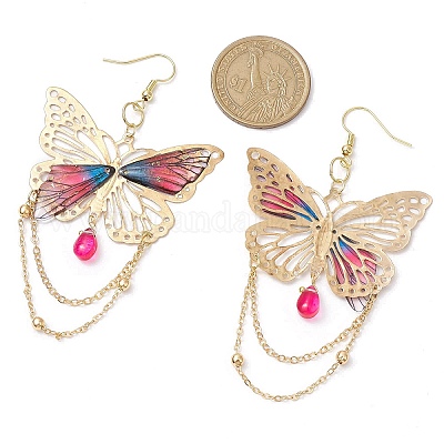 Серьги-подвески из стекла EJEW-TA00590-03-1