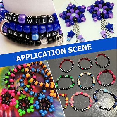 800шт непрозрачные пластиковые бусины KY-SP0001-47H-1