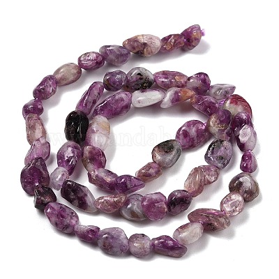 Натуральный лепидолит / пурпурный слюдяный камень бисер пряди G-S383-01-1