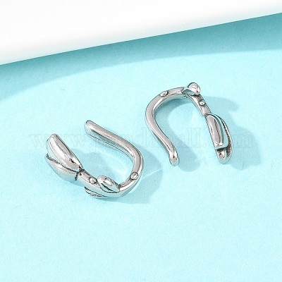 Кольца для носа в форме цветка розы из нержавеющей стали 316&nbsp;AJEW-C044-12AS-1