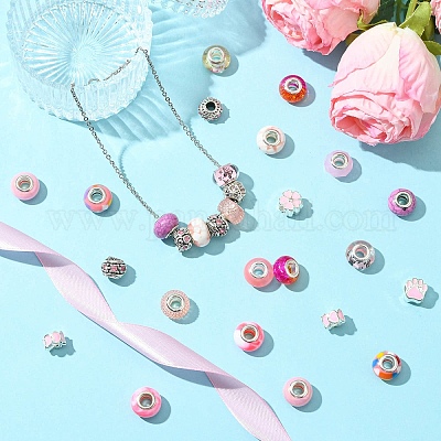 50шт смоляные европейские бусины RESI-CJC0050-01B-1