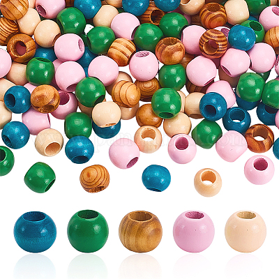 200 шт. 5 цвета деревянные европейские бусины-рондели WOOD-GA0001-96-1