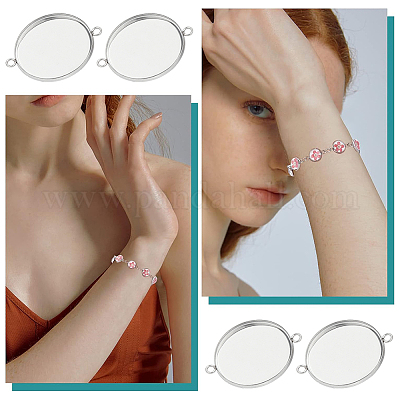 50 шт. оправы для кабошонов из нержавеющей стали 304 STAS-HY0001-88-1