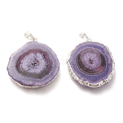 Кулоны с кристаллами солнечного кварца из окрашенных природных друзов G-F693-01D-S-1