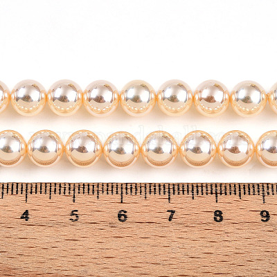УФ-покрытие перламутровые стеклянные жемчужные бусины нити GLAA-F128-01B-T8-1