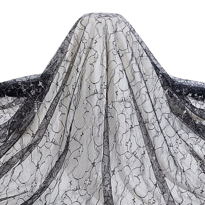 Полиэстеровая сетчатая ткань на тему Хэллоуина DIY-WH0622-367A-1