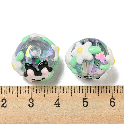 Ручная роспись акрилом с эмалевыми бусинами MACR-D031-05E-1