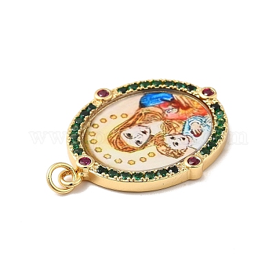 Латунные микро проложить кубического циркония подвески ZIRC-E006-01G-M-1