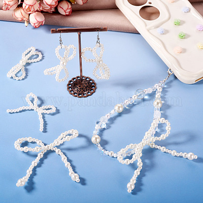 8 шт. 4 стиля пластиковых аксессуаров для бантов с имитацией жемчуга KY-TA0001-40-1