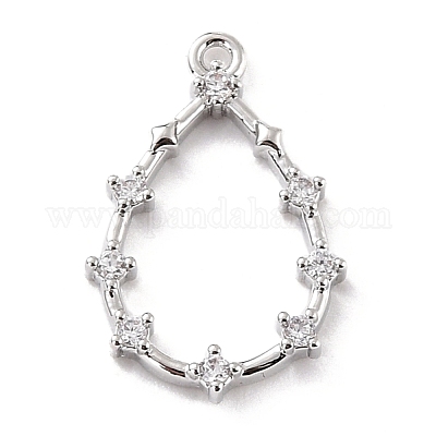 Кулоны из экологически чистой латуни с прозрачным кубическим цирконием ZIRC-C027-09P-RS-1