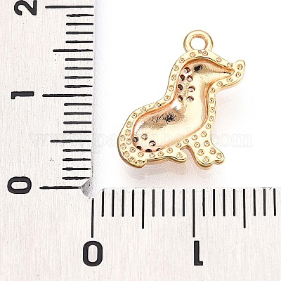 Латунные микропаве прозрачные подвески с фианитом KK-T075-05G-1