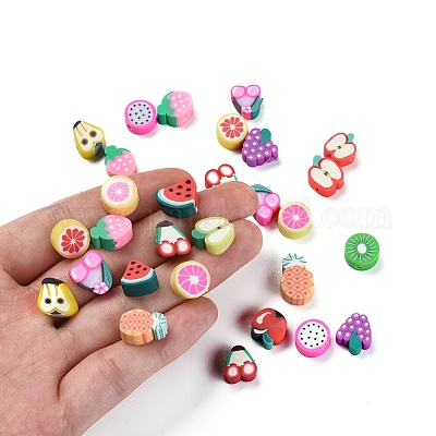 100шт ручной работы из полимерной глины фруктовые тематические бусины&nbsp;CLAY-YW0001-10-1
