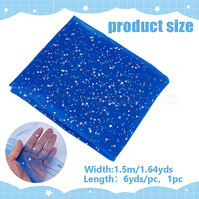 6 ярд полиэстеровой сетчатой ткани со звездным узором DIY-WH0060-94C-1