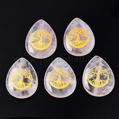 Природного розового кварца подвески G-T122-71M-1