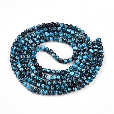 Выпечка окрашенные стеклянные бусины пряди DGLA-N003-4mm-A08-1