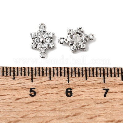 Шармы-соединители из латуни с микропаве из кубического циркония KK-L258-03A-P-1