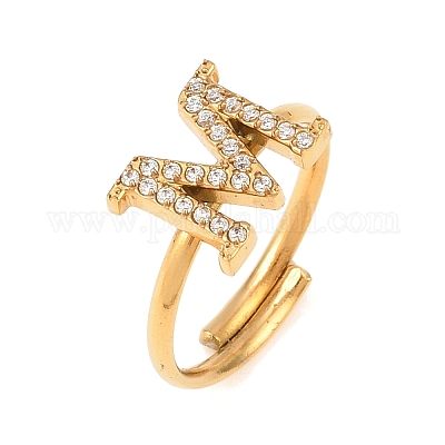 Открытые кольца-манжеты из нержавеющей стали 304 с микропаве из кубического циркония RJEW-D336-01G-02-1