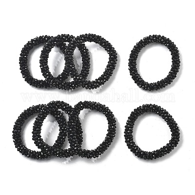 Граненые непрозрачные стеклянные бусины эластичные браслеты BJEW-S144-002E-01-1