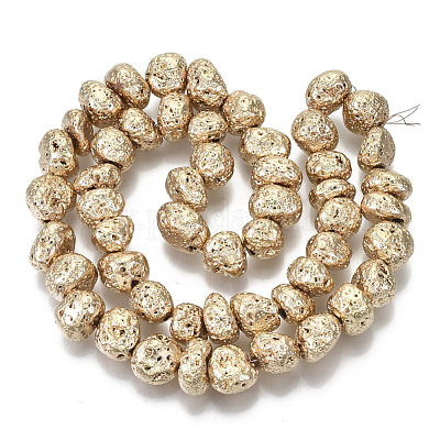 Гальванические бусины из натуральной лавы G-S352-29KC-1