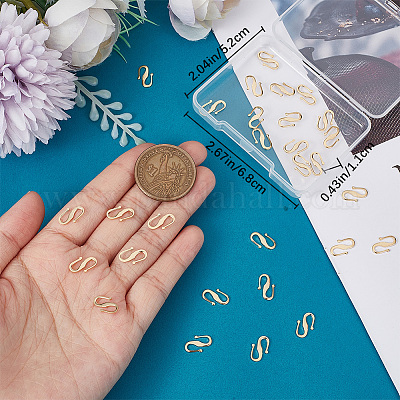 30 шт. латунные застежки-крючки KK-BBC0008-69-1