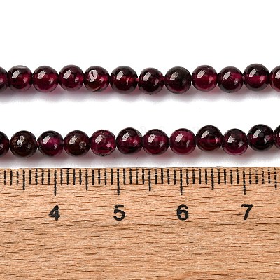 Гранат природный бисер нитей G-C226-A01-4mm-1