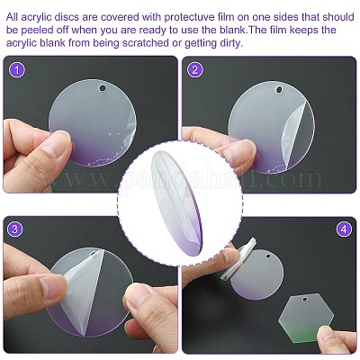 Прозрачные акриловые подвески с постепенным изменением OACR-CJC0010-01-1
