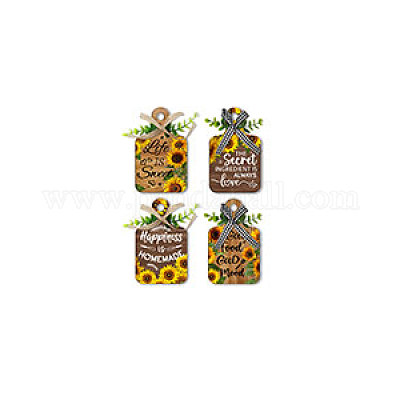 Деревянная подвеска HJEW-WH0074-013-1