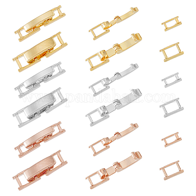 32 шт. 8 стиля латунных раскладывающихся застежек KK-FH0007-56-1