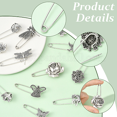 20 шт. 10 стиля булавки из сплава для килта для одежды рюкзака&nbsp;JEWB-SC0001-79-1