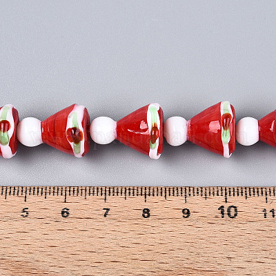 Рождественская тема ручной работы бусины лэмпворк нити LAMP-N028-18B-1