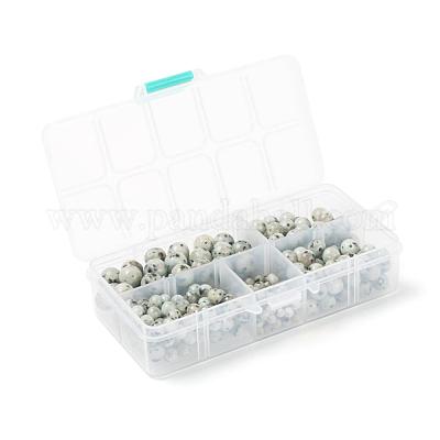 340шт 4 размера бусины из натуральной кунжутной яшмы / киви-яшмы G-LS0001-33-1