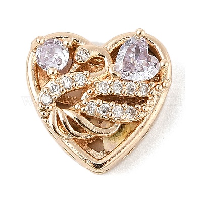 Латунные микро проложить кубического циркония бусы KK-K297-32G-1