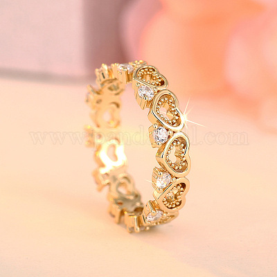 Женские кольца на палец из латуни с микропаве и кубическим цирконием FS-WG3926C-08-1