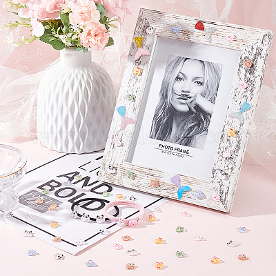 42шт 7 цвета прозрачные кабошоны из смолы RESI-DC0001-24-1