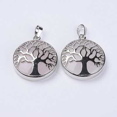 Природного розового кварца подвески G-P350-D13-1