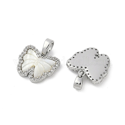 Подвески-бабочки из натуральной белой ракушки KK-U043-24P-1