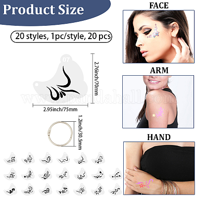 Шаблоны трафаретов для татуировок домашних животных&nbsp;AJEW-WH20141-12-1