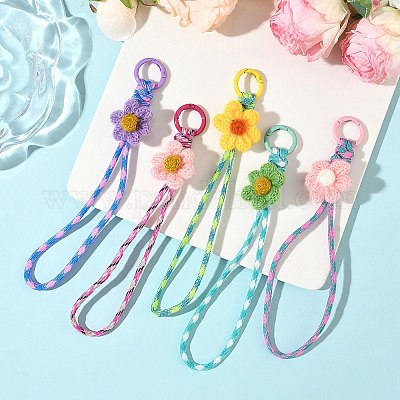 5 шт. подвески-украшения из шерстяной пряжи двух цветов и полиэстерового шнура HJEW-JM04339-1