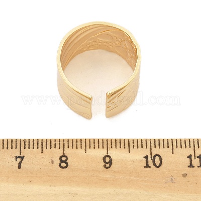 Латунь манжеты кольца RJEW-B119-02G-1