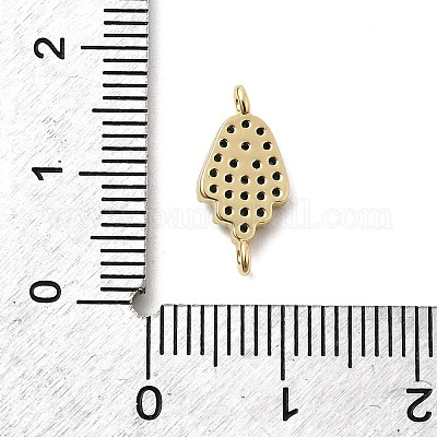 Подвески-соединители из латуни с микропаве из кубического циркония KK-H529-01B-G-1