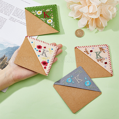 4 шт. 4-х стилевые закладки для книг с вышивкой из фетра FIND-HY0003-46K-1