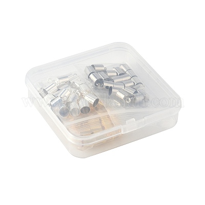 60шт 3 цвета латунные концы шнура KK-FS0001-76-1