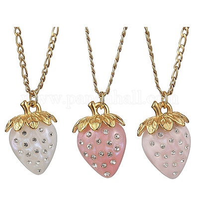 3 шт. ожерелья с подвеской из акриловых страз NJEW-JN05442-1