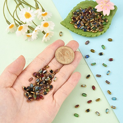 30 шт. Гальванические стеклянные бусины EGLA-YW0005-16A-1