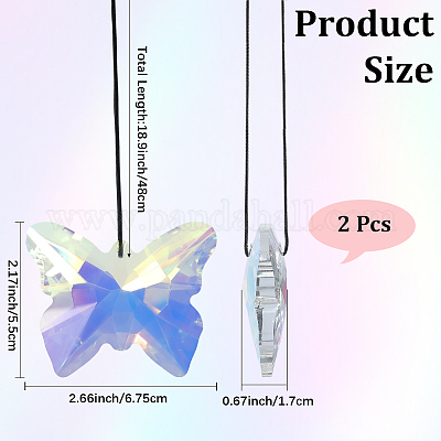 Бабочка стеклянные подвесные ловцы солнца HJEW-WH20019-10A-1
