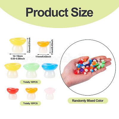 30 шт. 2 стиля светящегося смоляного грибного украшения RESI-TA0004-02B-1