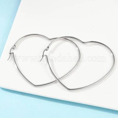 Серьги-кольца из нержавеющей стали 201 EJEW-A052-09C-1