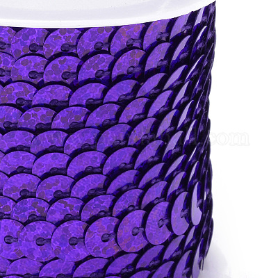 Бусины с пайеткой из экологически чистого пластика PVC-Q092-6mm-P50128-1