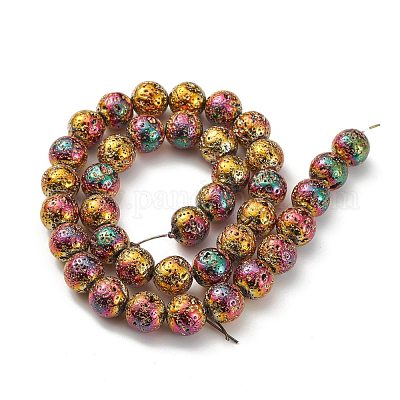 Гальванические бусины из натуральной лавы X-G-S352-30D-07-1